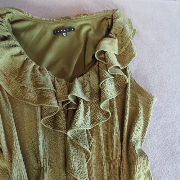 Dresses & Skirts - Ruffle Neck Olive Dress
